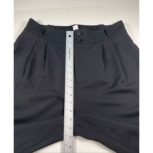 Halara High Waited Pleated Wide Leg Pants Petite Size Large Black Stretch Work - Picture 5 of 9